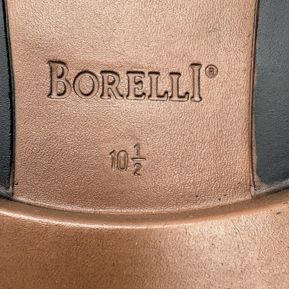 Borelli Bordeaux Mens 10.5 Brown Slip On Dress Shoes Square Toe Loafers - Picture 10 of 11